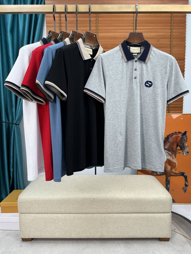 上新 24Ss G池家 最新polo 原版定制珠地面料 舒适透气 定制刺绣logo 经典百搭 码数48-56