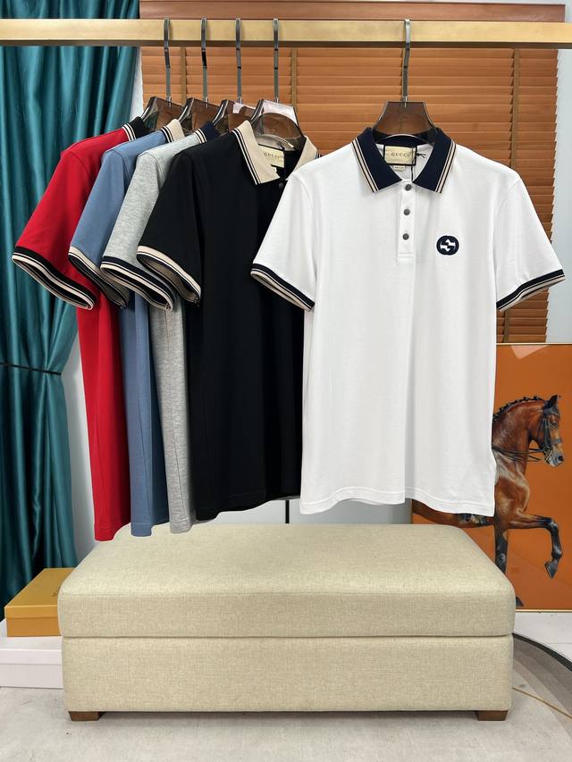 上新 24Ss G池家 最新polo 原版定制珠地面料 舒适透气 定制刺绣logo 经典百搭 码数48-56