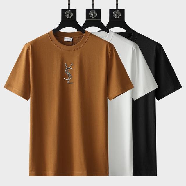 Ysl24Ss夏季新款胸前印花logo设计情侣款短袖t恤！渠道精品！经典都市系列产物，奢华程度满分的后背字母logo元素打造，高端气质型必入的极品款式，一款极具