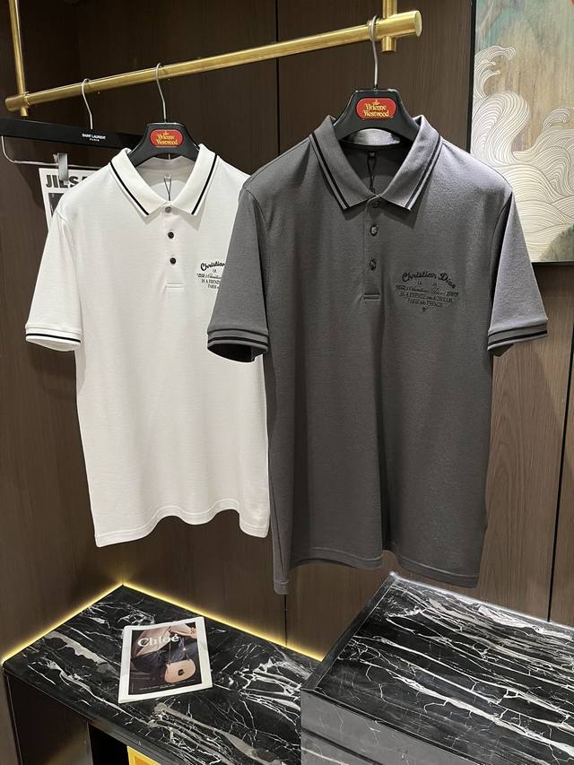 Cd全品相！！推送推送！！！24S夏季男士polo，最美的搭配 胸前字母刺绣logo非常打眼！！客供丝光珠地面料 亲肤舒适 透气凉爽 就意味着百搭！！！！码数m