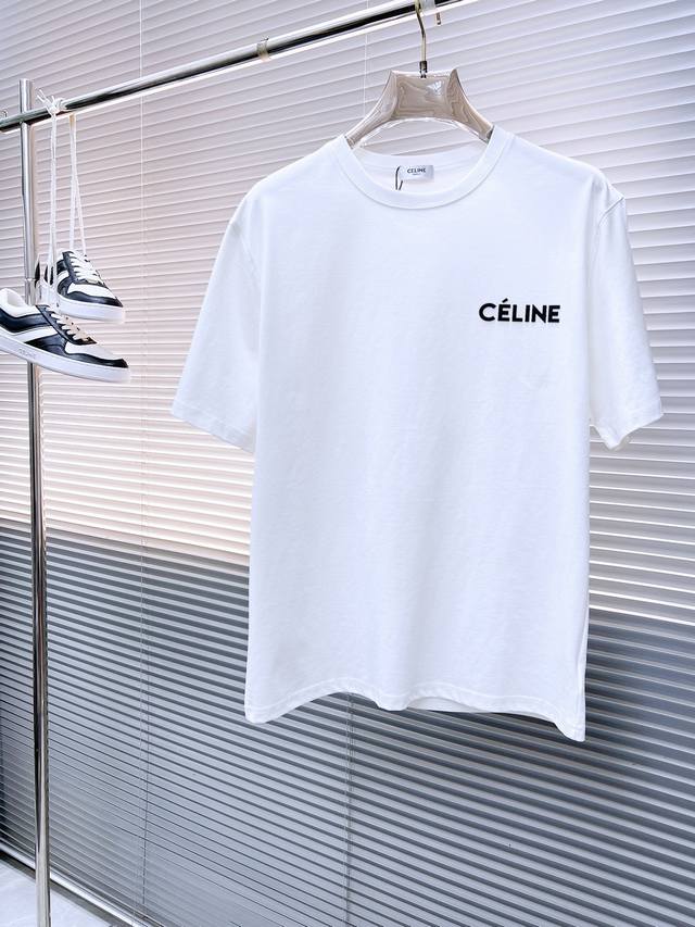 Celine 赛琳 2024春夏新品 三标齐全 圆领短袖t恤 好货不用过多介绍 看细节 专柜码数：M-Xxl 175 140建议m 宽松版型 最大穿200斤