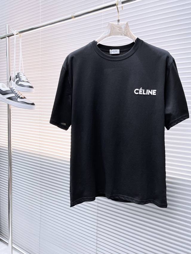 Celine 赛琳 2024春夏新品 三标齐全 圆领短袖t恤 好货不用过多介绍 看细节 专柜码数：M-Xxl 175 140建议m 宽松版型 最大穿200斤