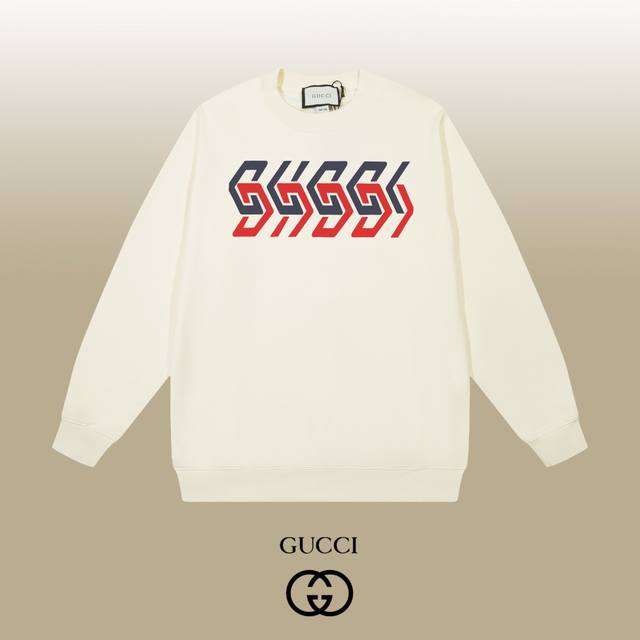 GUCCI 古驰 24SS 经典圆领卫衣 1:1对版定制面料420克大毛圈高克重百分百纯棉 双针车线跨缝工艺 配套同缸1x1紧密高克重螺纹 螺纹有宽度 男女同款