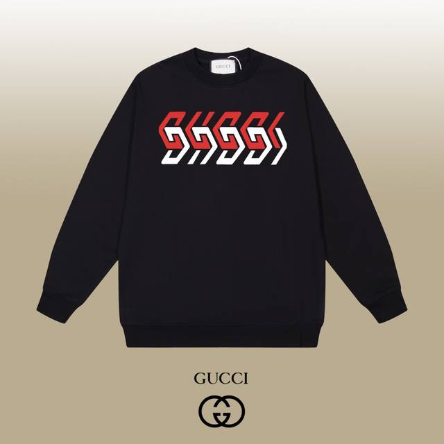 GUCCI 古驰 24SS 经典圆领卫衣 1:1对版定制面料420克大毛圈高克重百分百纯棉 双针车线跨缝工艺 配套同缸1x1紧密高克重螺纹 螺纹有宽度 男女同款