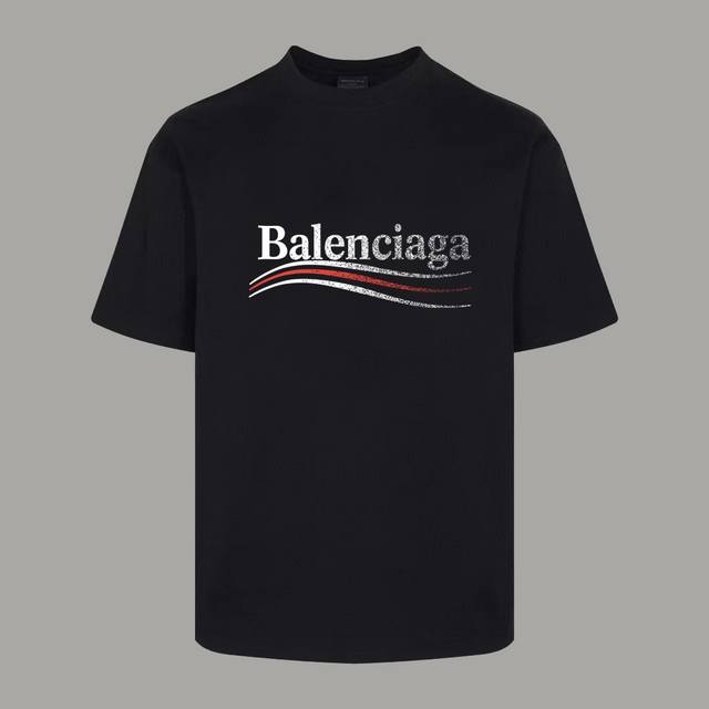 高品质 巴黎世家 Balenciaga 走秀款2024ss春夏上新 重磅推出300克重高密度面料短袖t恤 采用进口定染面料 宽松休闲OS落肩版型 上身效果超绝