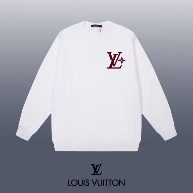 LOUIS VUITTON 路易威登 24SS 经典圆领卫衣 1:1对版定制面料420克大毛圈高克重百分百纯棉 双针车线跨缝工艺 配套同缸1x1紧密高克重螺纹