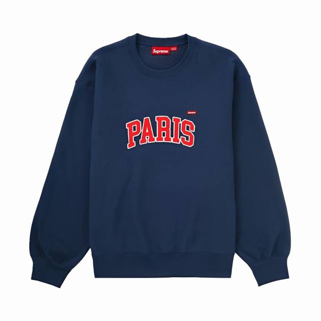 S299 顶级版本 Supreme 24Ss Shop Crewneck 城市限定 圆领加绒卫衣 1.面料：Zp化验 定织定染 纯棉460G加绒主面料 横向裁剪