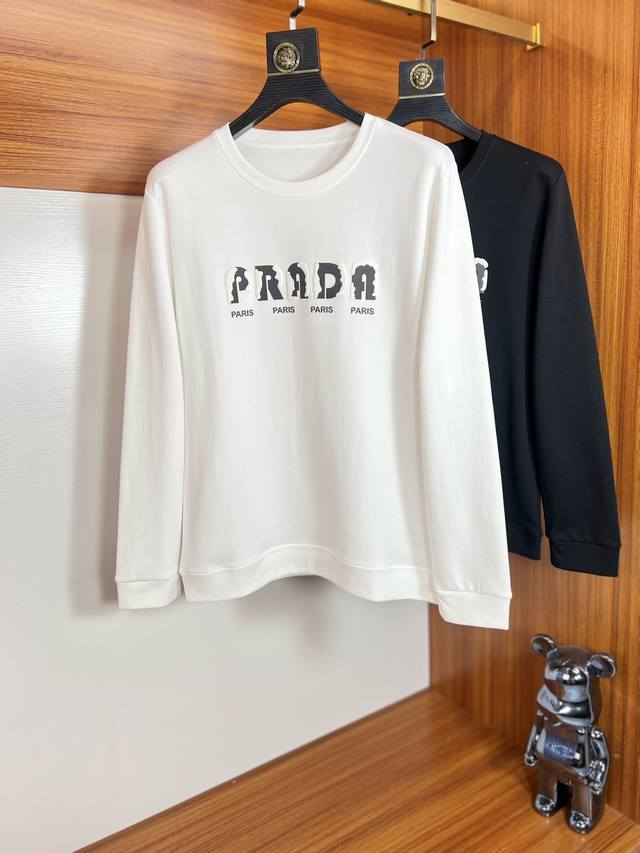 Prada 普拉达 2025秋冬新品 三标齐全 圆领纯棉卫衣 好货不用过多介绍 看细节 专柜码数 M-Xxxl 175 140建议l