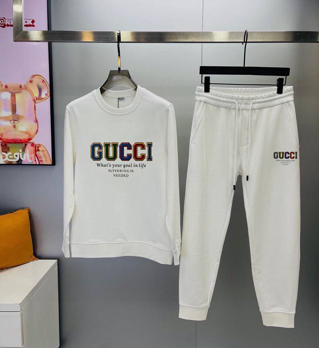 直 Gucci 古奇 胖子福音 爆款套装来袭 专注官网原版 2024全新爆款卫衣套装 原单狠货倾注顶级设计师的精心之作 就为一个贴合、完美的上身效果 全天然优质