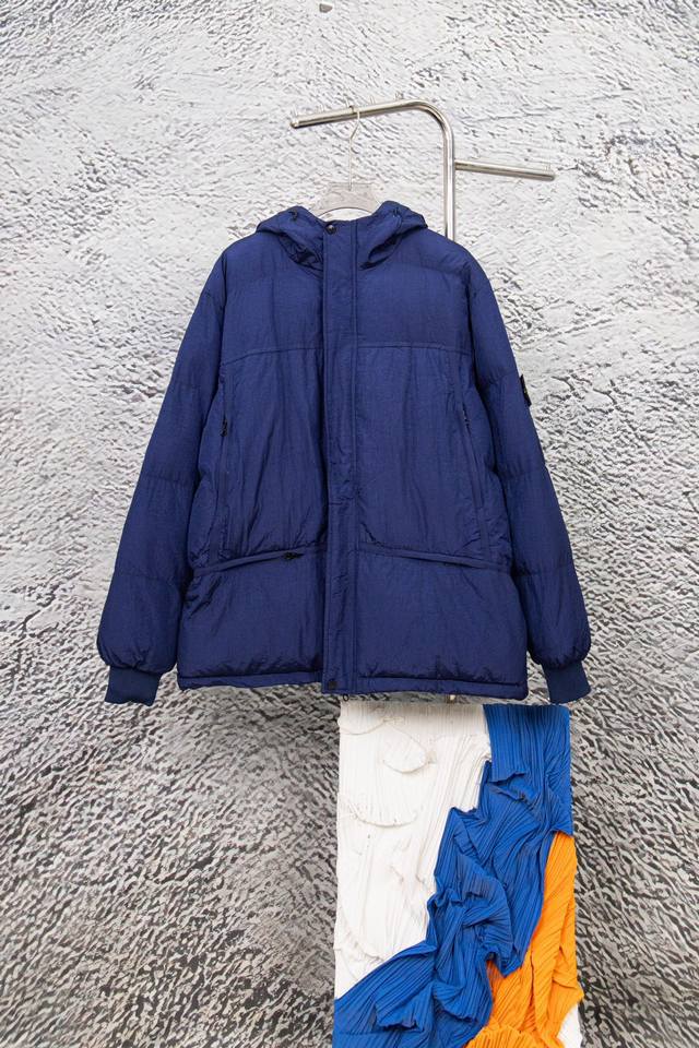 款号：Y949 石头岛5色棉服冬款主推 高品质 Stone Lsland石头岛21Fw Nylon Metal Down Jacket Topstoney 金属