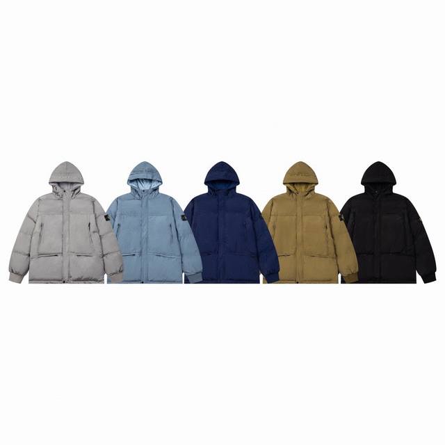 款号：Y949 石头岛5色棉服冬款主推 高品质 Stone Lsland石头岛21Fw Nylon Metal Down Jacket Topstoney 金属