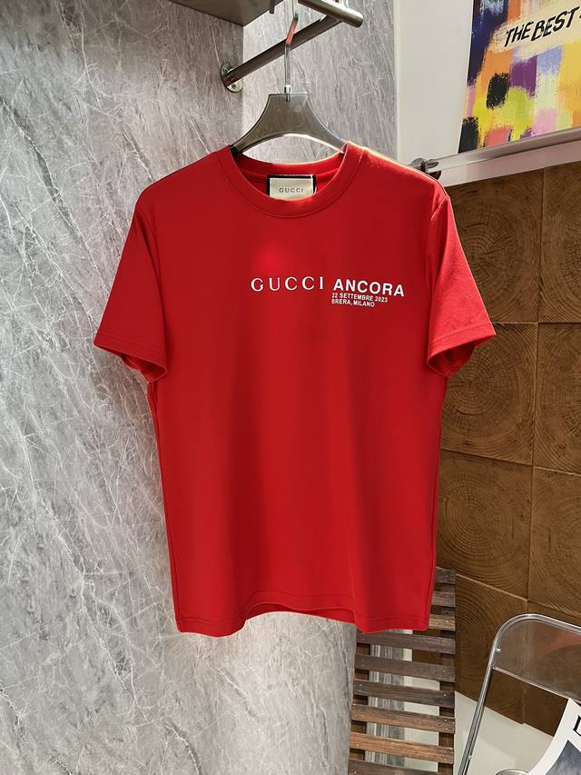 Gucci 2024Ss莫代尔t恤新品！胸前后背品牌字母基础款设计搭配.高温烫画工艺.时尚感运动感都已存在！品相与面料工艺都极为拔尖的一款短袖，优选300G莫代