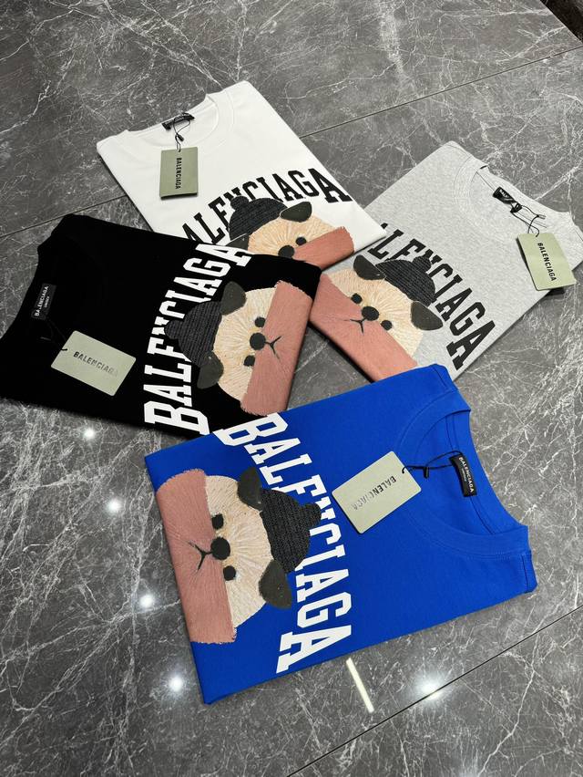 Balenciag*巴黎世*24S新款t恤.男女同款推荐！高克重300G纯棉面料，柔软舒适.透气吸汗.上身舒适.轻松驾驭......胸前3D卡通烫画.减龄又休闲 - 点击图像关闭