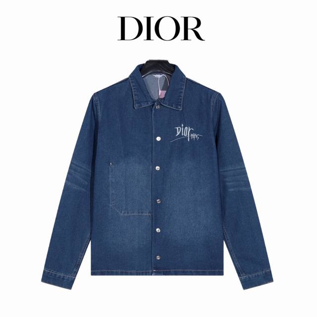 原版 款号：D032 上新 Dior｜迪奥 24Fw 字母刺绣签名蜜蜂丹宁男女牛仔衬衫外套- 轻奢主义 男女日常通勤穿搭必备单品 正确版本 欢迎对比 开模定制原