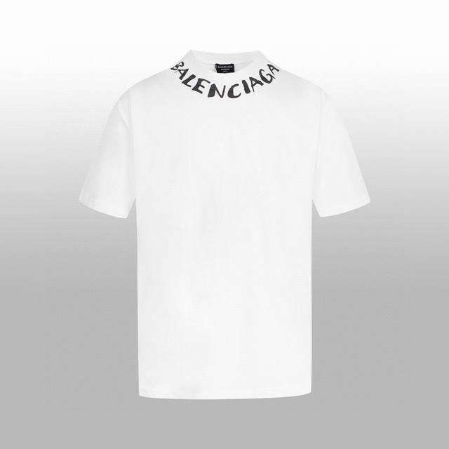 高版本 Balenciag* 春夏新款短袖t-Shirt 3D手绘喷墨情侣款火爆单品 B家logo半成品手绘 每一件都是手工喷花 工艺繁杂 新颖的设计让人眼前一