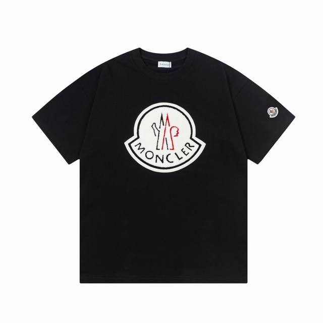 Moncler 蒙口 字母拼色毛巾绣花 Logo标识精致升级，灵感源自八十年代复古 原版面料 官方同款 短袖t恤 定制260克同缸染面料 手感非常舒服 春夏砖柜