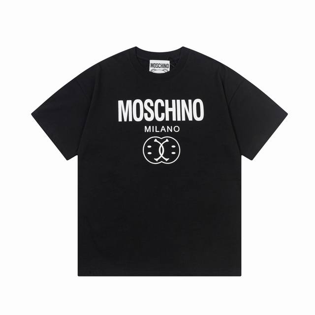 Moschino 莫斯奇诺 经典字母印花 Logo标识精致升级，灵感源自八十年代复古 原版面料 官方同款 短袖t恤 定制260克同缸染面料 手感非常舒服 春夏砖