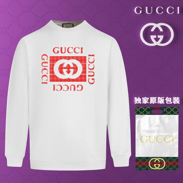 顶级版本 官网品质 配送独家图片原版包装 古驰 Gucci 现货秒发 2024秋冬新款毛圈卫衣 搭配重工高端数码3D个性logo印花工艺，设计独特，做工细致完美