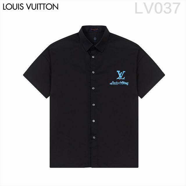 支持年后售后！ 。Louis Vuitt*On路易威登 爆款来袭 经典logo印花短袖衬衫 2024Ss官网新款短袖 衬衫 衬衣，精美logo印花 高端版本，专