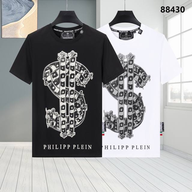 Pp 德国潮牌菲利普 普莱茵philipp Plein 春夏男士新款短袖t-Shirt， 高品质出厂 侧边大唛 完美细节 彰显高贵品质 Color 黑色和白色