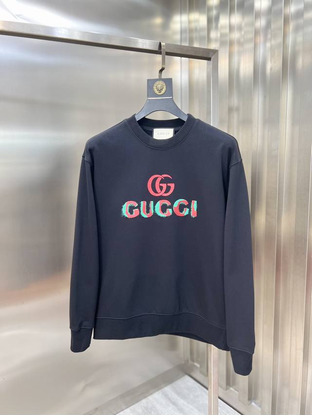 Gucci 古奇 2025秋冬新品 三标齐全 380G情侣款圆领纯棉卫衣 好货不用过多介绍 看细节 专柜码数 M-Xxxl 175 140建议l