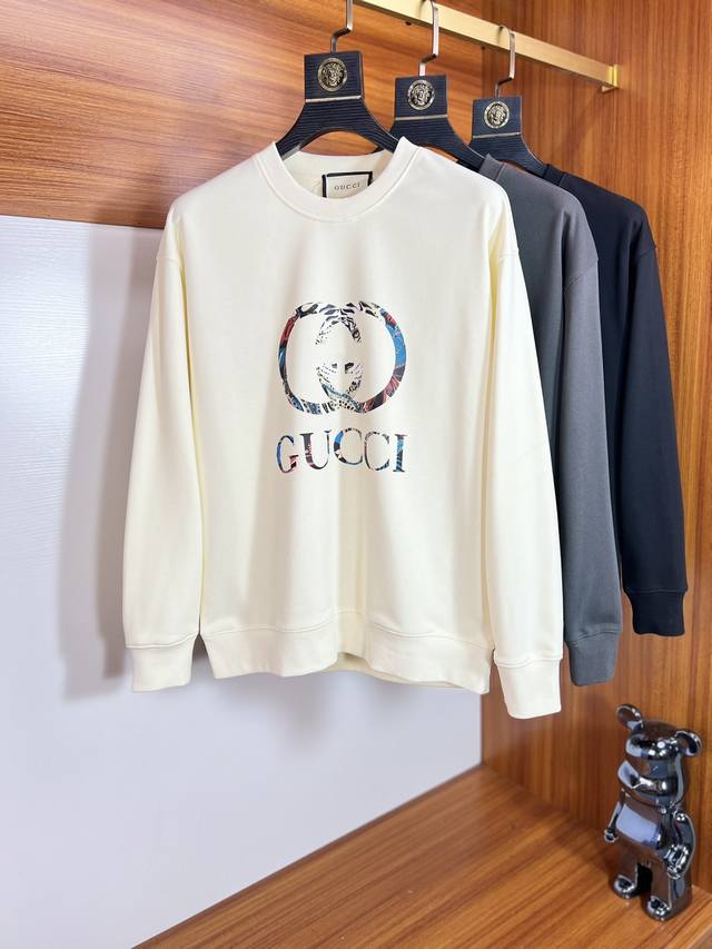 支持年后退换 Gucci 古奇 2025秋冬新品 三标齐全 胸前立体印花工艺 380G情侣款圆领纯棉卫衣 好货不用过多介绍 看细节 专柜码数 M-Xxxl 17