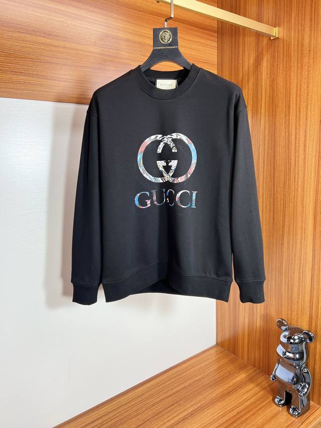 支持年后退换 Gucci 古奇 2025秋冬新品 三标齐全 胸前立体印花烫钻工艺 380G情侣款圆领纯棉卫衣 好货不用过多介绍 看细节 专柜码数 M-Xxxl