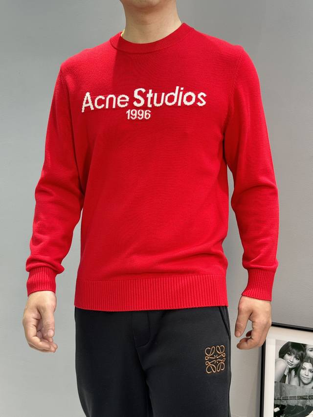 Acne*Studios原单羊毛衫.24S新品推荐！男女同款！胸口及后背基础款字母提花毛衣.柜柜秋冬最新时尚配色.字母款是当下炙热的元素.上身效果惊艳！定织羊毛