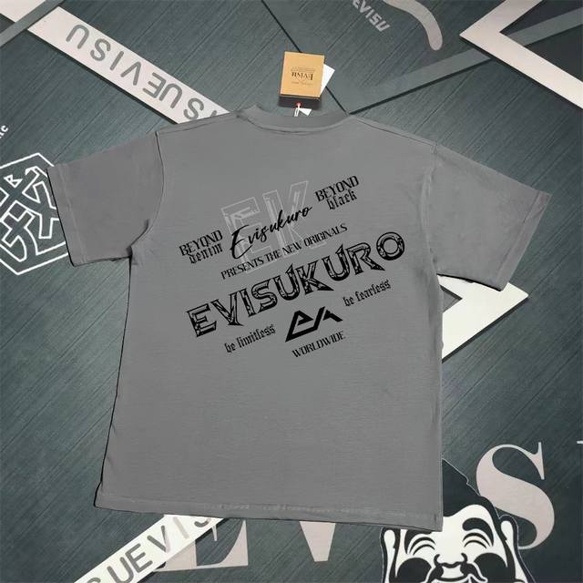 Evisu 福神2025新款印花T恤 高版本高品质采用纯棉双纱300克面料 男女同款 这件T恤剪裁宽松版形。 颜色，黑色S-XXL，白色S-XXL，灰色M-XX