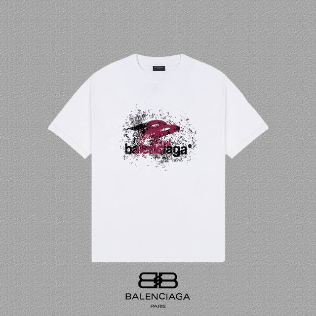 BALENCIAGA 巴黎世家 巴黎字母印花短袖T恤 定织定染300克精梳棉重磅面料 螺纹零色差 细节完美 区别市面通货版本 欢迎对比 男女同款 上图必卖款 颜