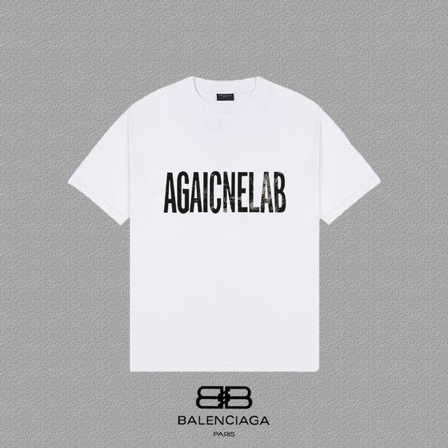 BALENCIAGA 巴黎世家 巴黎字母印花短袖T恤 定织定染300克精梳棉重磅面料 螺纹零色差 细节完美 区别市面通货版本 欢迎对比 男女同款 上图必卖款 颜 - 点击图像关闭