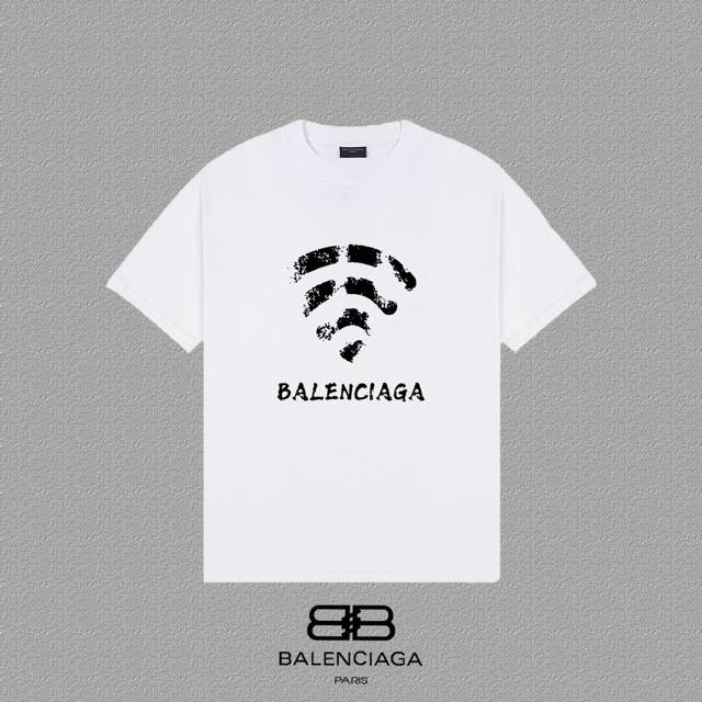 BALENCIAGA 巴黎世家 巴黎字母印花短袖T恤 定织定染300克精梳棉重磅面料 螺纹零色差 细节完美 区别市面通货版本 欢迎对比 男女同款 上图必卖款 颜