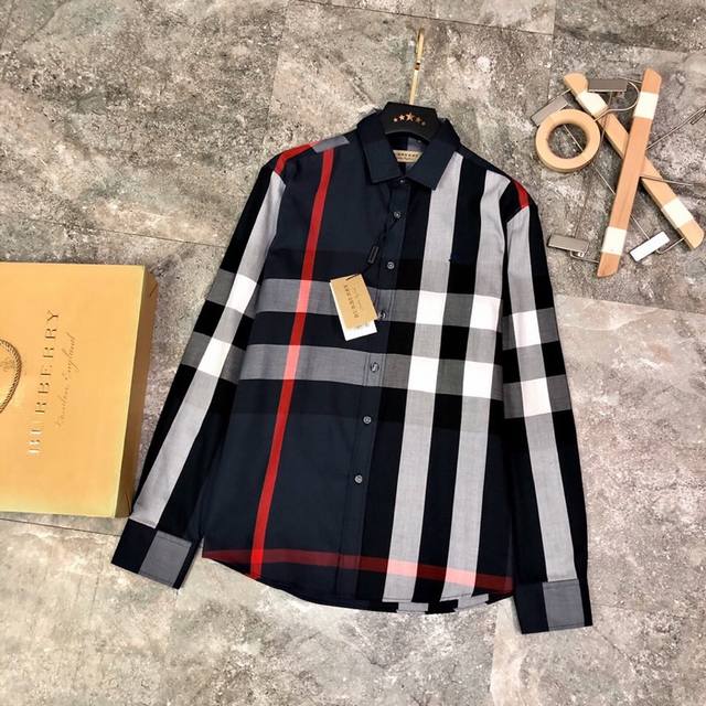 可穿205斤 巴宝莉Burberry 原单品质 2025最新款 男装长袖衬衫 精选专柜订制顶级长袖衬衣进口面料 所有细节做工完美1比1复刻 还原正品百分百 原版