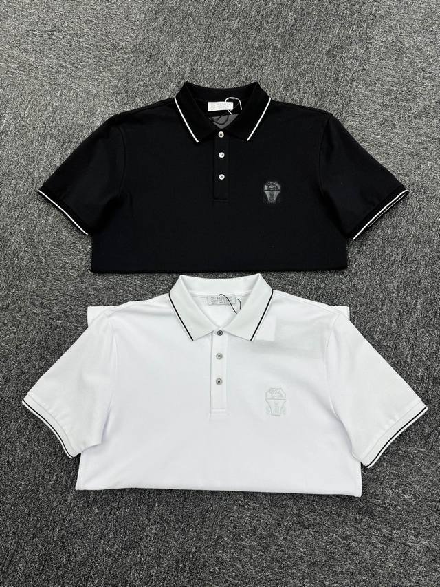 上新 25ss LP早春新款 订制面料 Polo 原版定制 进口纱线色染 经典百搭 黑色 白色 码数S-XXL