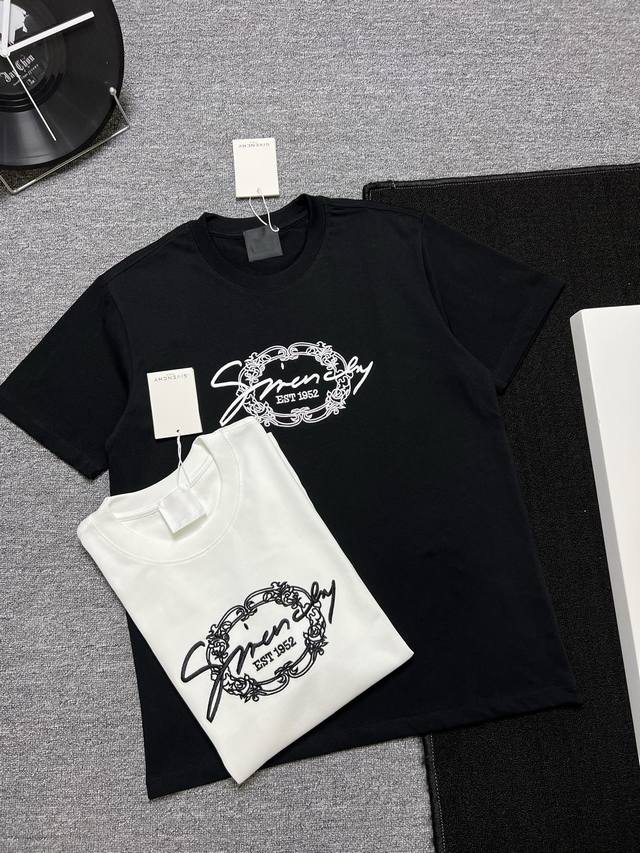 GIVENCHY 25s夏款 颜色 黑色 白色 尺码 s m l xl 前绣花 280g精梳紧密棉 高品质 男女同款