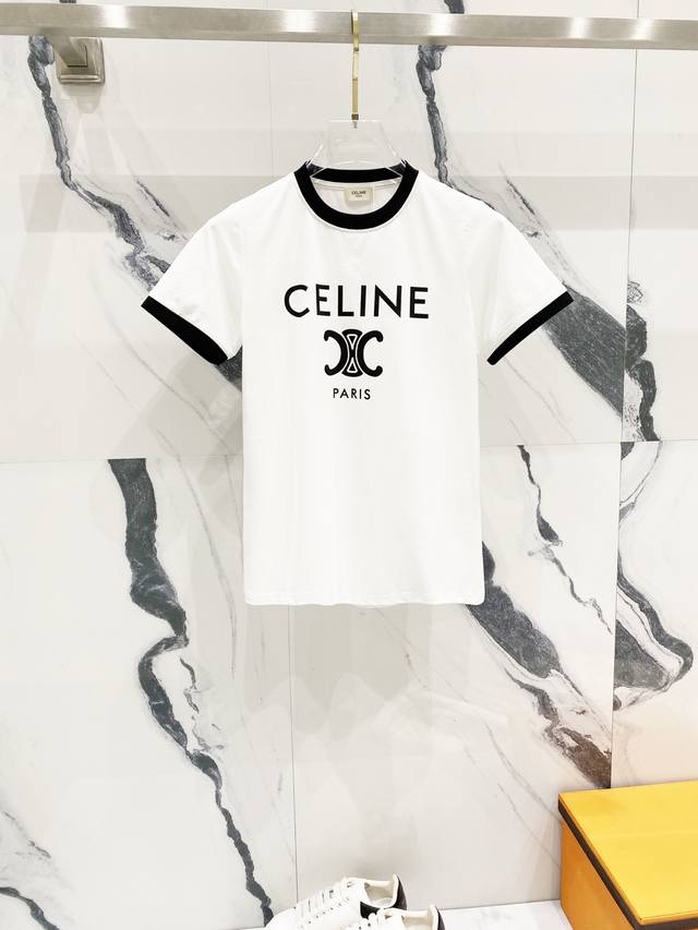 女款] celien 赛琳 2025新款 50支双冰爽棉1 g面料 标志品牌字母LOGO印花工艺标识 官方同步 高版本 时尚个性 百搭潮流 纯原品质 原版面料