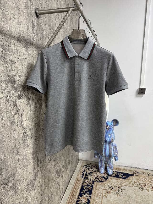 上新 25ss G家 早春新款起脚中珠面料 Polo 原版定制 进口纱线色染 经典百搭 码数48-56