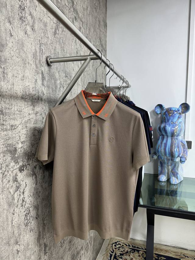 上新 25ss H家早春新款起脚色织Polo 原版定制 进口纱线色染 经典百搭 码数48-56