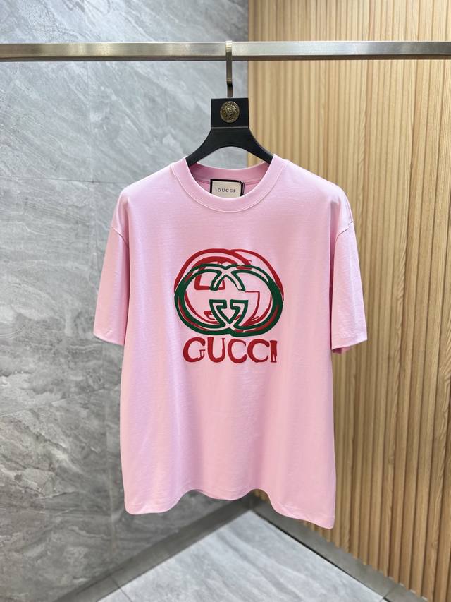 Gucci 古奇 2025年春夏新品上新 三标齐全 纯棉圆领短袖T恤 好货不用过多介绍 看细节 专柜码数：S-XXXL 175 140建议L