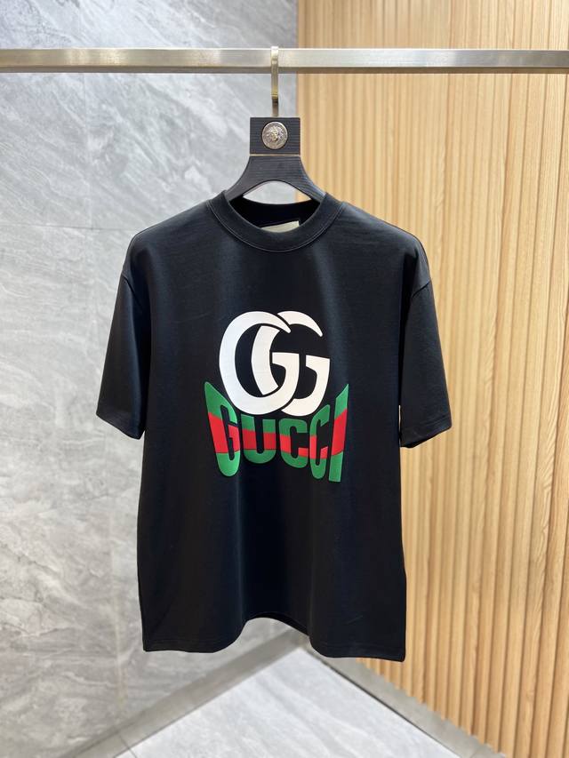 Gucci 古奇 2025年春夏新品上新 三标齐全 纯棉圆领短袖T恤 好货不用过多介绍 看细节 专柜码数：S-XXXL 175 140建议L