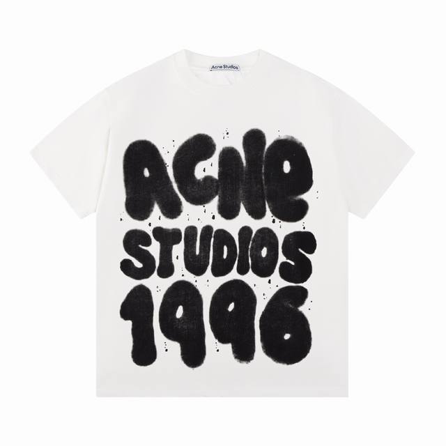 Acne 25ss新款短袖T恤 1996字母印花工艺 采用高克重布料 辨识度超高的一件 时尚达人必入 男女同款 码数：XS S M L