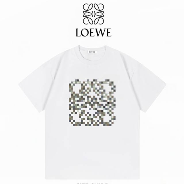 LOEWE罗意威 2025新款马赛克 洗水300克双纱短袖 ：白色 ：XS-L