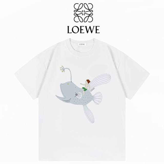 LOEWE罗意威 2025官网款飞鱼 洗水300克双纱短袖 ：白色 ：XS-L