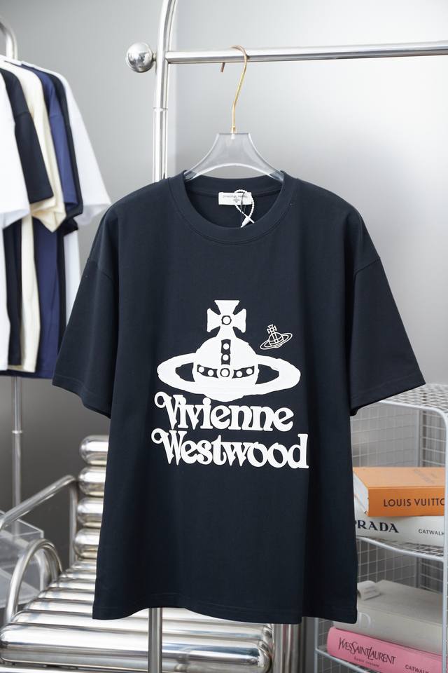 ViviemeWestwood 25SS早春新款 刺绣西太后土星短袖 轻奢主义 男女日常通勤穿搭必备单品 正确版本 欢迎对比 详细特征 280克100% 纯棉双