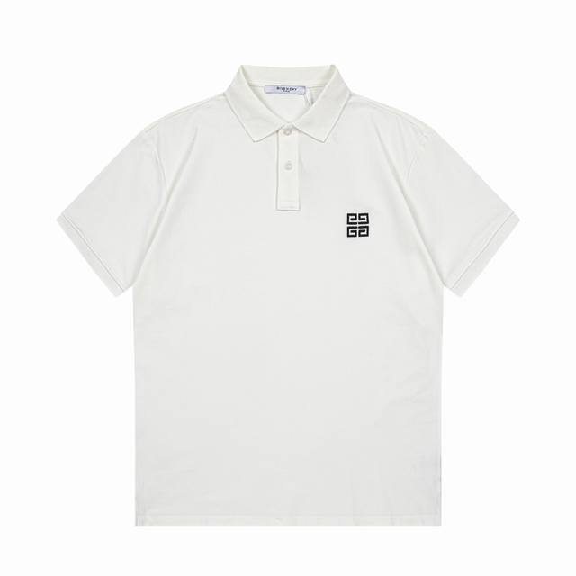 GIVENCHY 纪梵希 2025新款 商务简约刺绣小logo 男女同款 休闲polo衫 定制珠地棉面料 进口田岛机刺绣工艺 领标吊牌主唛三标齐全 颜色：白色